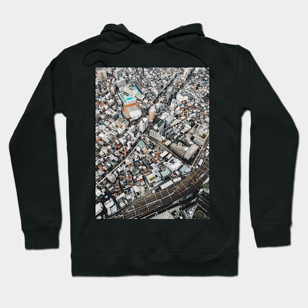 Tokyo Cityscape From Above Hoodie by visualspectrum